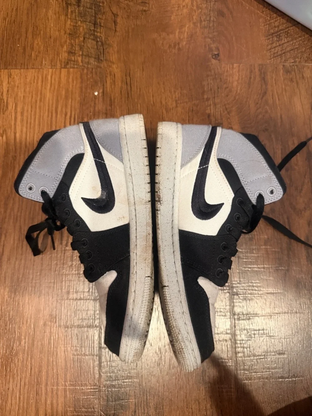 Nike High-Top Sneakers in Black, Gray and White